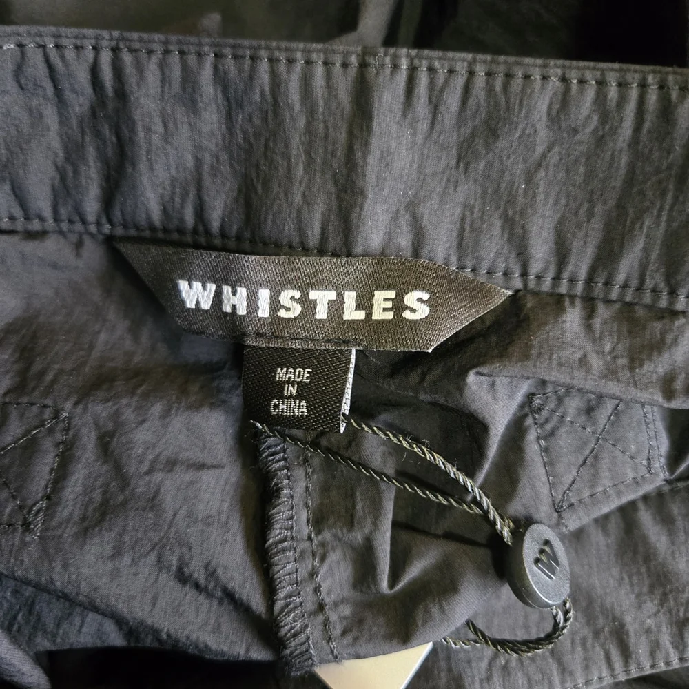 Whistles Ezra Black Side Stripe Straight Leg Trousers Size 10 NWT Sporty Casual - Picture 7 of 9